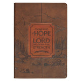 Hope in the Lord Chestnut Brown Faux Leather Classic Journal - Isaiah 40:31 - KI Gifts Christian Supplies