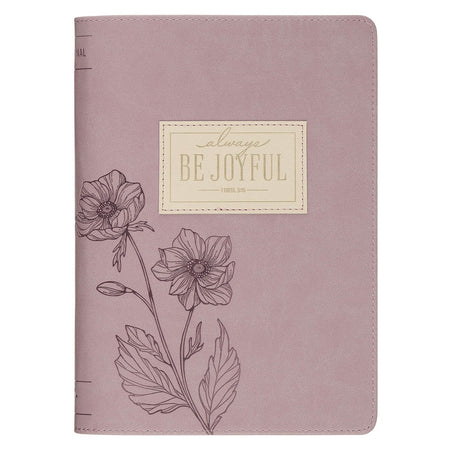 Amazing Grace Navy Blue Floral Faux Leather Classic Journal Zipper Closure