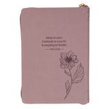 Always Be Joyful Dusty Mauve Faux Leather Classic Journal with Zipper Closure - 1 Thessalonians 5:16
