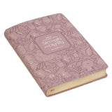 Strength and Dignity Dusty Purple Floral Faux Leather Classic Journal - Proverbs 31:25