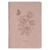 Be Still Pink Floral Faux Leather Classic Journal with Zipper Closure - Psalm 46:10 - KI Gifts Christian Supplies