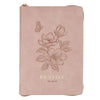 Be Still Pink Floral Faux Leather Classic Journal with Zipper Closure - Psalm 46:10