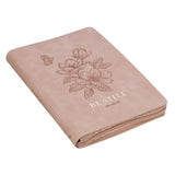 Be Still Pink Floral Faux Leather Classic Journal with Zipper Closure - Psalm 46:10