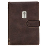 Man of God Espresso Brown Faux Leather Journal Cover with Magnetic Closure