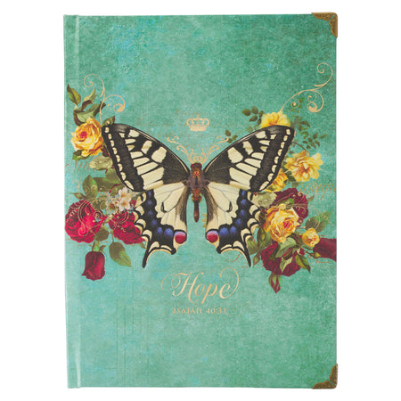 Orange Grace Butterfly Hardcover Journal - Ephesians 2:8
