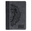 Be Strong & Courageous Black Lion Faux Leather Hardcover Journal - Joshua 1:9