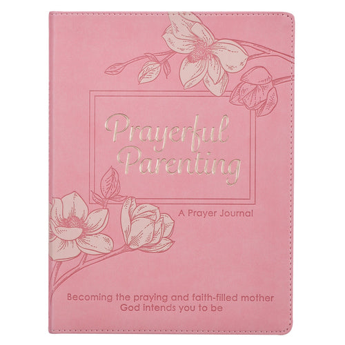 Prayerful Parenting Pink Faux Leather Prompted Prayer Journal - KI Gifts Christian Supplies