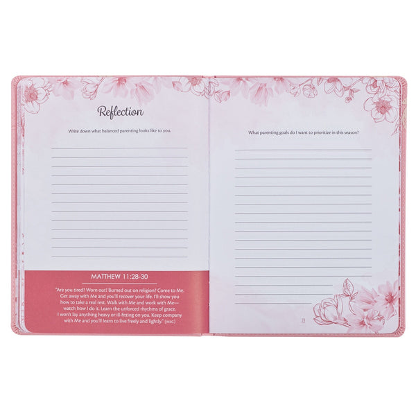 Prayerful Parenting Pink Faux Leather Prompted Prayer Journal