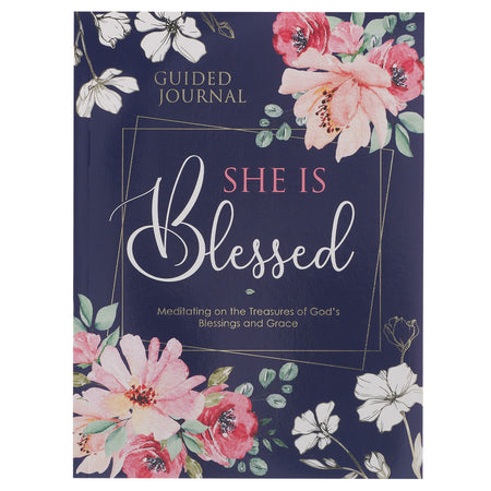Be Still and Know Midnight Blue Floral Faux Leather Classic Journal with Zipper Closure - Psalm 46:10