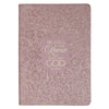 Be Still and Know Mauve Floral Faux Leather Slimline Journal - Psalm 46:10
