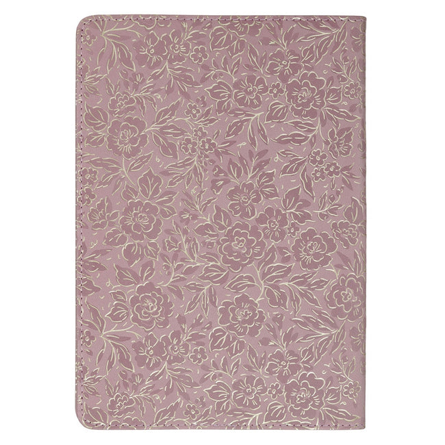 Be Still and Know Mauve Floral Faux Leather Slimline Journal - Psalm 46:10