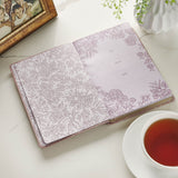 Be Still and Know Mauve Floral Faux Leather Slimline Journal - Psalm 46:10
