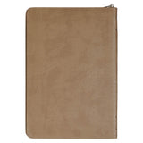 The Lord Is My Shepherd Tan Faux Leather Zippered Slimline Journal - Psalm 23:1-3