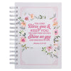 Bless You and Keep You White and Pink Floral Wirebound Journal - Numbers 6:24-25