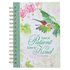 Love is Patient Green Hummingbird Large Wirebound Journal - 1 Corinthians 13:4 - KI Gifts Christian Supplies