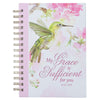 My Grace is Sufficient Chartreuse Hummingbird Large Wirebound Journal - 2 Corinthians 12:9 - KI Gifts Christian Supplies