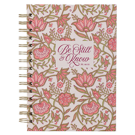 Be Still Teal Meadow Classic Faux Leather Journal with Pen Holder - Psalm 46:10