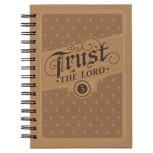 Trust in the Lord Cork-brown Large Wirebound Journal - Proverbs 3:5 - KI Gifts Christian Supplies