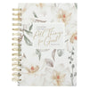 All Things for Good White Magnolia Wirebound Journal - Romans 8:28 - KI Gifts Christian Supplies