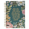 Love the Lord Teal Floral Wirebound Journal - Matthew 22:37 - KI Gifts Christian Supplies