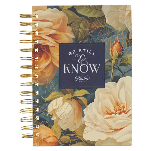 Be Still and Know Yellow Rose Wirebound Journal - Psalm 46:10 - KI Gifts Christian Supplies