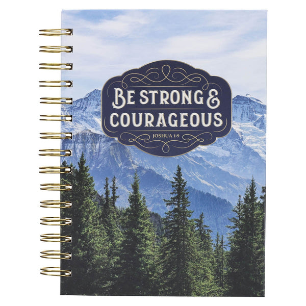 Be Strong and Courageous Mountain Vista Wirebound Journal - Joshua 1:9 - KI Gifts Christian Supplies