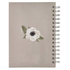 Joy and Peace Gray Floral Spiral Journal - Romans 15:13