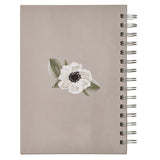 Joy and Peace Gray Floral Spiral Journal - Romans 15:13