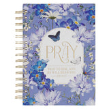 Pray Blue Blooms Spiral Journal - Job 22:27 - KI Gifts Christian Supplies