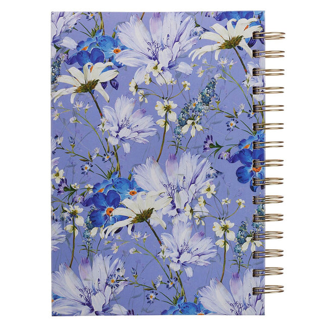 Pray Blue Blooms Spiral Journal - Job 22:27