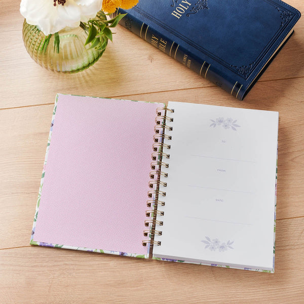 Faithful Promise Lavender Garden Spiral Journal - Heb 10:23