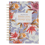 Bless You and Keep You Blue Floral Spiral Journal - Numbers 6:24 - KI Gifts Christian Supplies