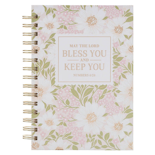 Bless and Keep You Blush Bloom Spiral Journal - Numbers 6:24 - KI Gifts Christian Supplies
