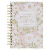 Bless and Keep You Blush Bloom Spiral Journal - Numbers 6:24 - KI Gifts Christian Supplies