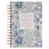 Trust in the Lord Blue Botanical Spiral Journal - Proverbs 3:5 - KI Gifts Christian Supplies