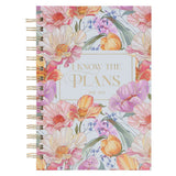 I Know the Plans Bright Floral Spiral Journal Jeremiah 29:11 - KI Gifts Christian Supplies