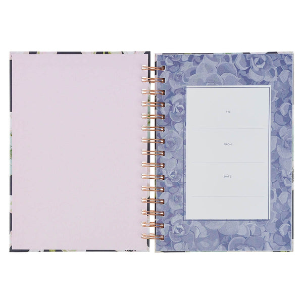 Ask, Seek, Knock Navy Floral Spiral Journal - Matthew 7:7