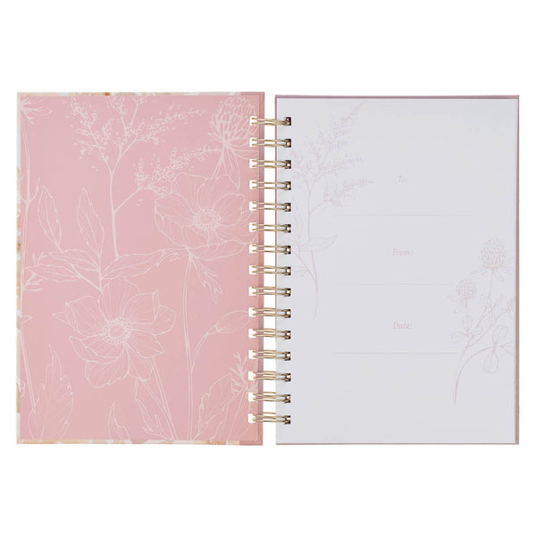 Always Be Joyful Pink Floral Spiral Journal - 1 Thessalonians 5:16