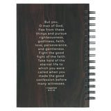 Man of God Brown Trailhead Large Spiral Journal - 1 Timothy 6:11