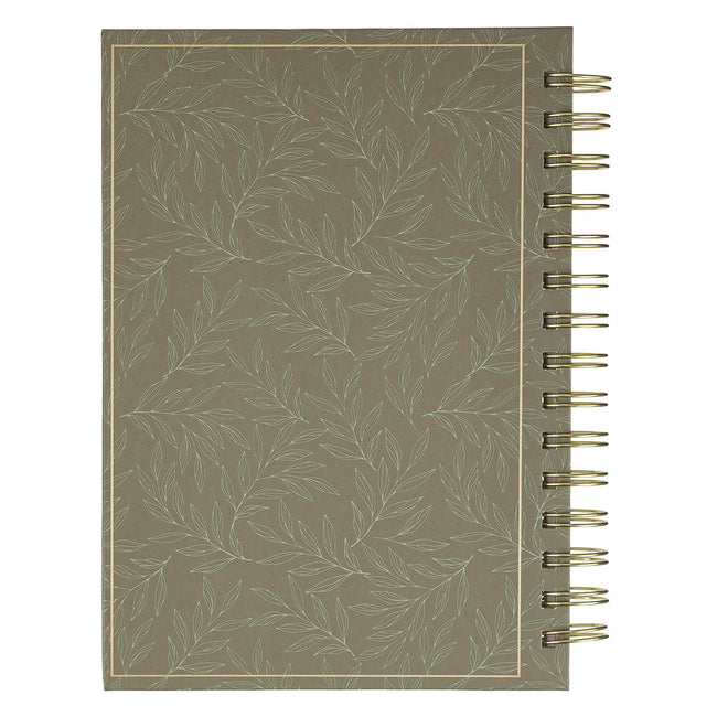 I Am With You Always Green Botanical Leaf Spiral Journal - Matthew 28:20