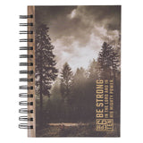 Be Strong Brown Forest Wood Spiral Journal - Ephesians 6:10