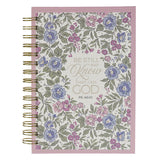 Be Still and Know Purple Floral Spiral Journal - Psalm 46:10