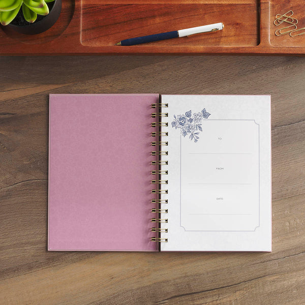 Be Still and Know Purple Floral Spiral Journal - Psalm 46:10