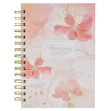 Amazing Grace Pink Floral Spiral Journal