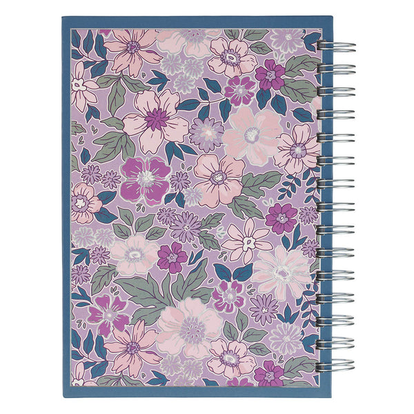 Trust in the Lord Purple Spring Floral Spiral Journal - Proverbs 3:5