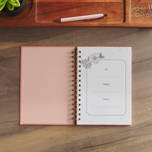 Hope and a Future Pink Vintage Bloom Spiral Journal - Jeremiah 29:11