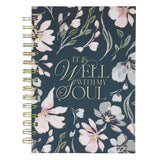 Well With My Soul Navy Floral Spiral Journal