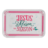 Jesus is the Reason for the Season White Melamine Tray - KI Gifts Christian Supplies