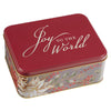 Joy to the World Cinnamon-red Poinsettia Gift Tin - KI Gifts Christian Supplies