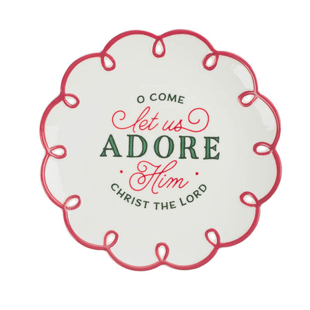 Adore Him Round Resin Christmas Ornament